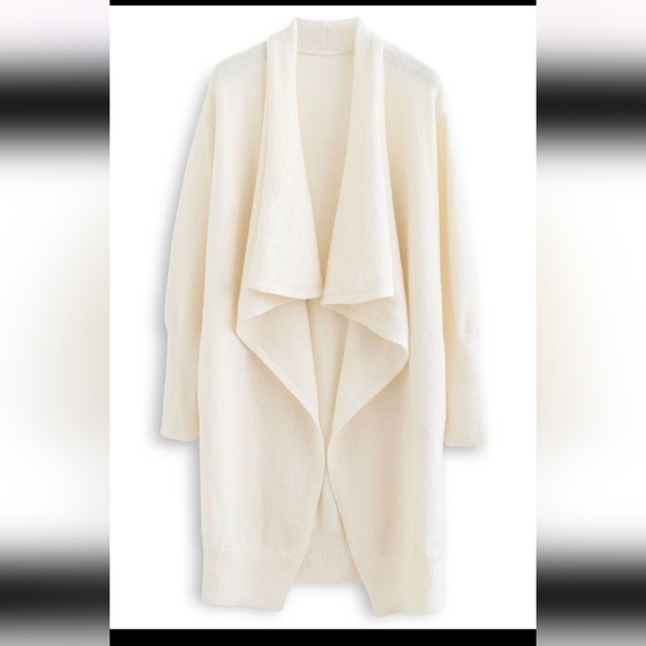 Miss Sparkling - Waterfall Open Cardigan in Ivory - Picture 3 of 10